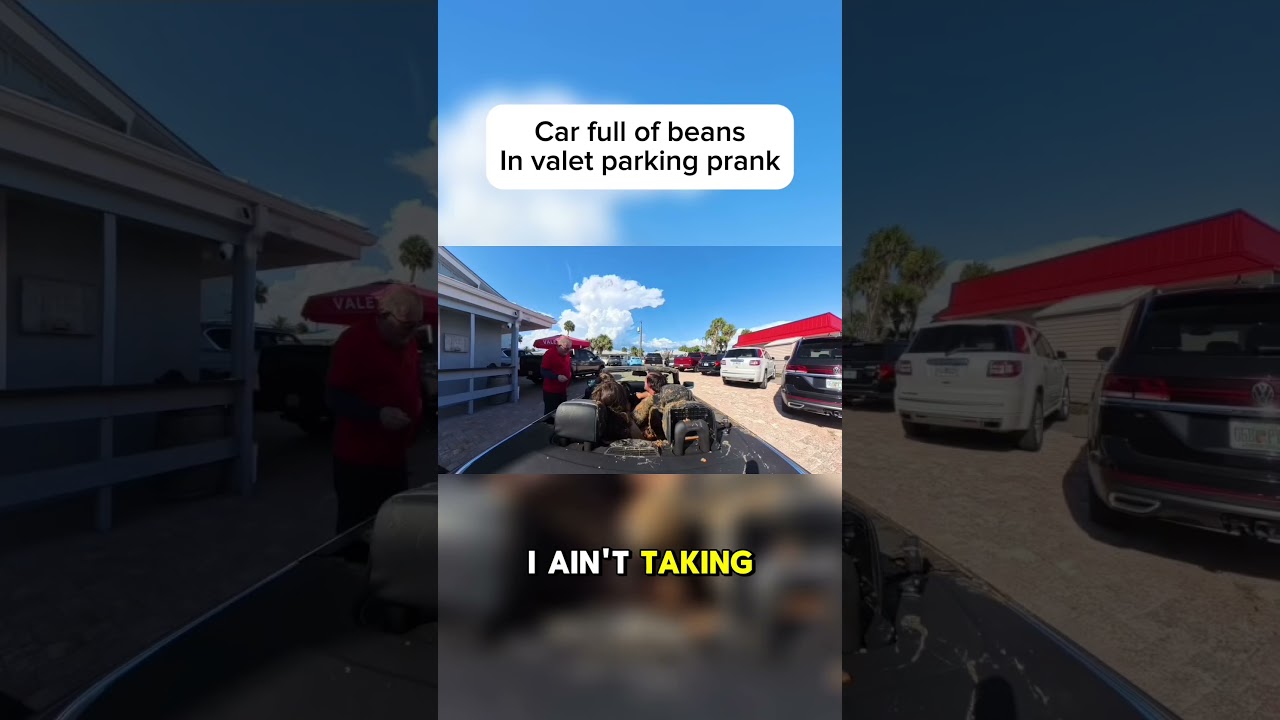 Car full of beans in valet parking prank