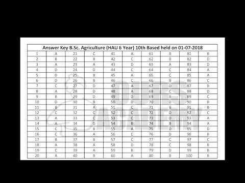 CCS HAU Answer Key 2018 held on 01/07/2018  - 10th program