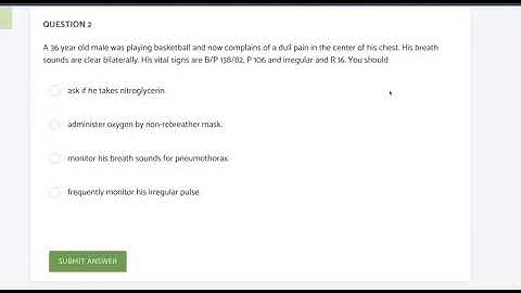NREMT Test Question Example