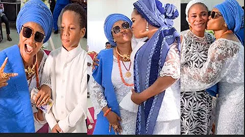 Iyabo Ojo Snaps With Toyin Abraham And Other Celebrities At Her Late Mum Burial Ceremony.