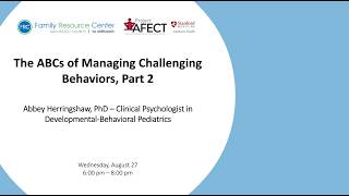 The ABCs of Managing Challenging Behaviors, Part 2