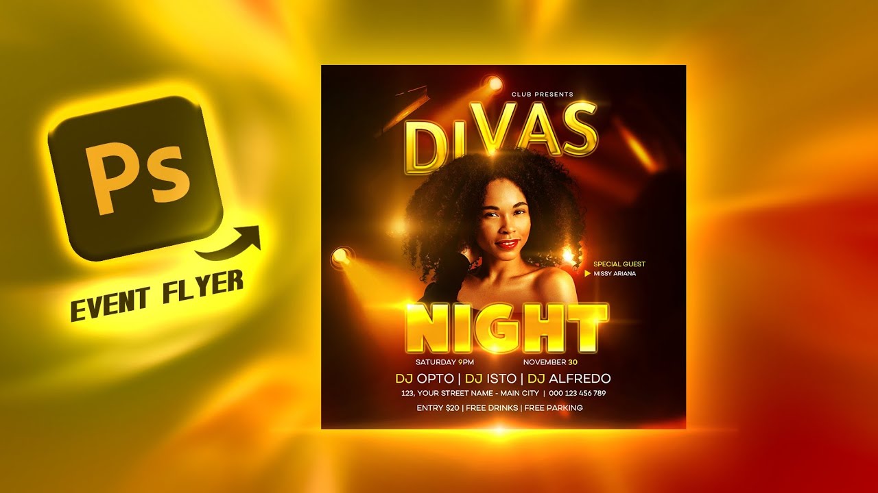 Night Party Event Flyer Design 🔥 INTR