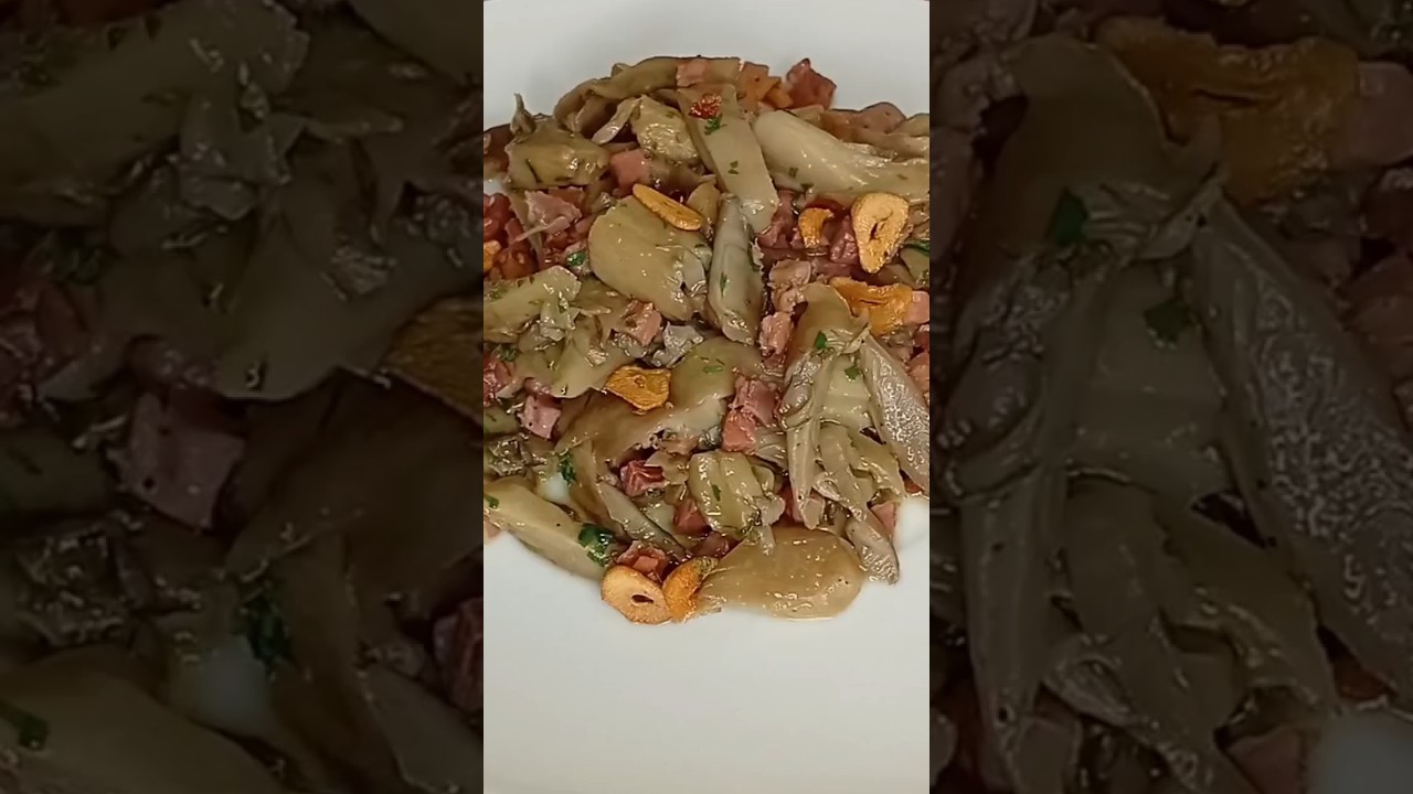 setas al ajillo en minutos "y con jamón"