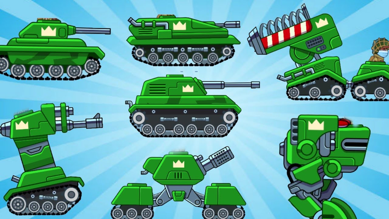 all green army tank fights !! hills of steel all common tank in all ...