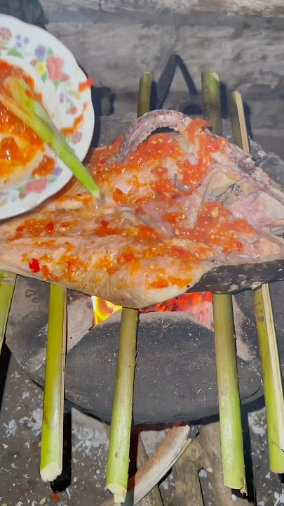 Grilled snakehead fish with rica-rica chili sauce🤤🤤 #msltv #fishing #mjfishing #fishing #mukbang