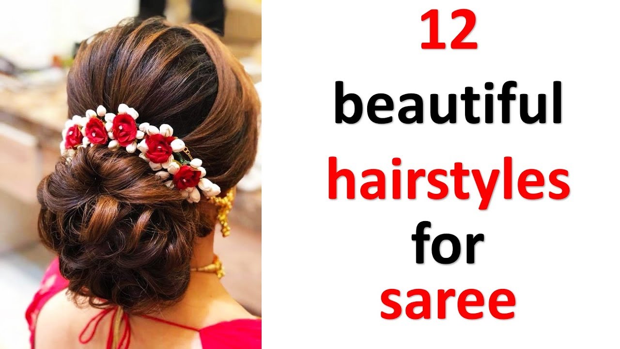 12 gorgeous juda hairstyle with saree - YouTube