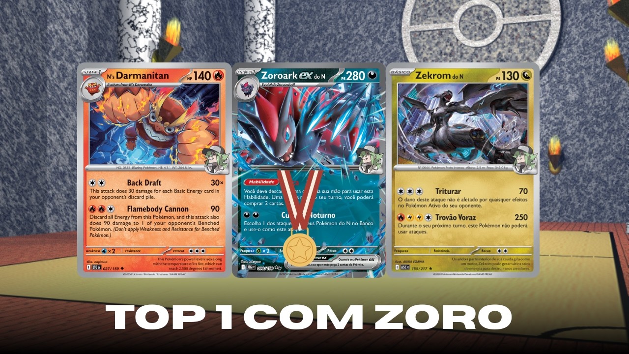 1° lugar de 166 em campeonato online com Zoroark do N!