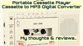 Portable Cassette Player Recorder, Cassette to MP3 Digital Converter via USB or Micro SD Card