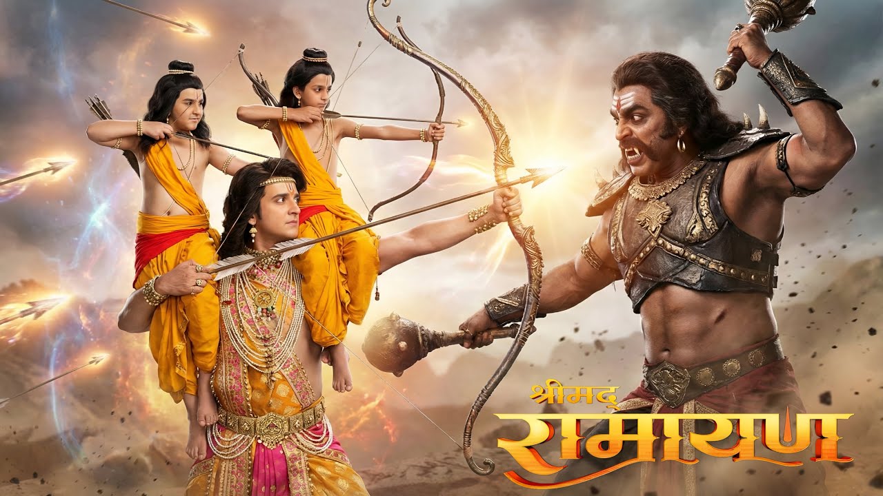 राम के कंधे पर बैठकर लव-कुश ने किया महायुद्ध रावन कांप उठा || Shrimad Ramayan