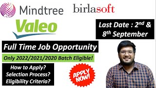 Mindtree | Birlasoft | Valeo Off Campus Drive 2022/2021/2020 | Jobs For Freshers ??