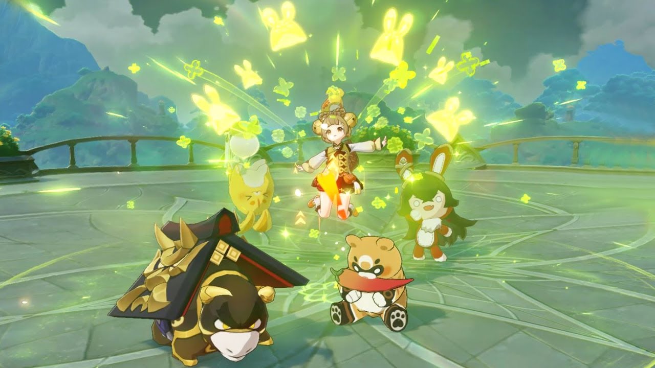 Yaoyao Amber Xiangling Itto The Best Squad Showcase - Master Summoner of Genshin Impact