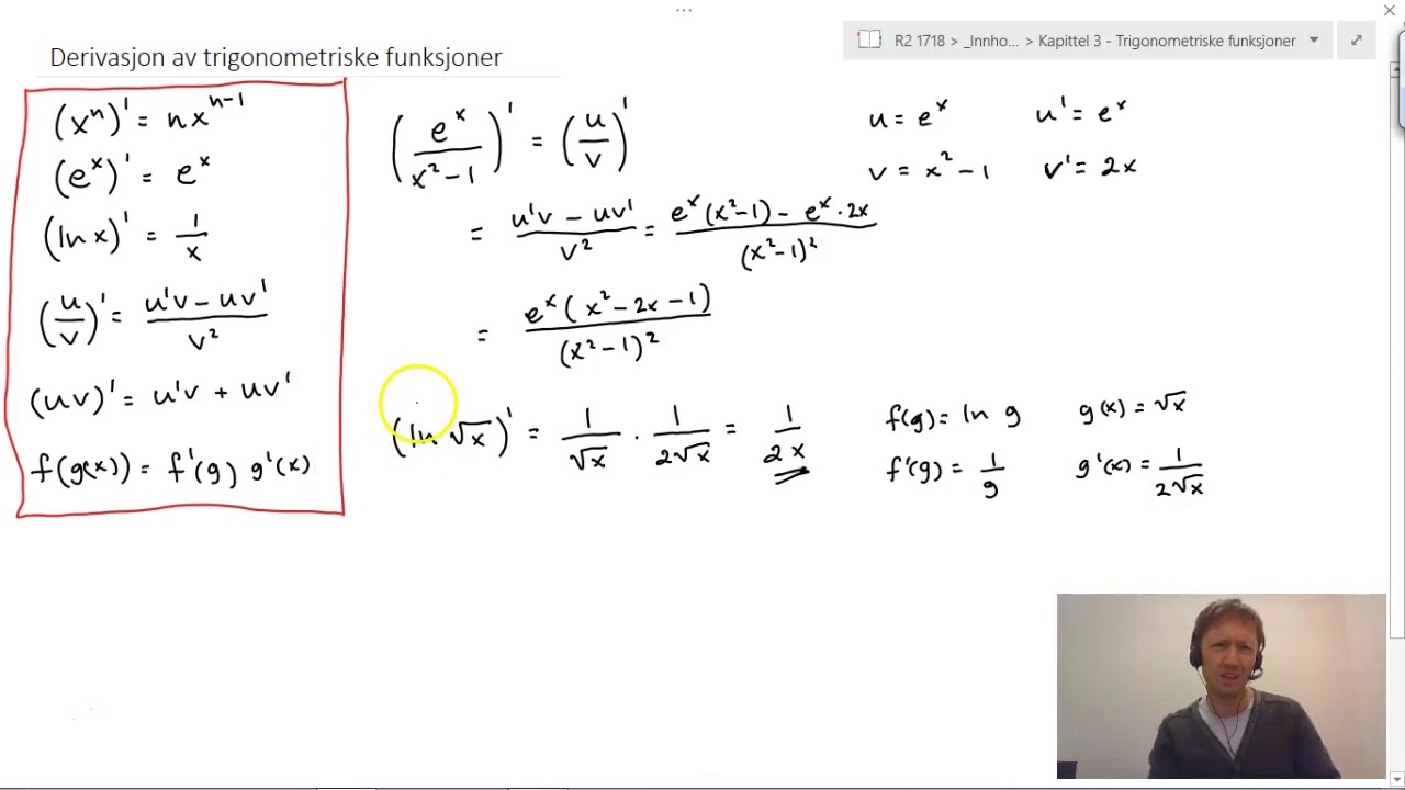 R2 - Derivasjon av trigonometriske funksjoner