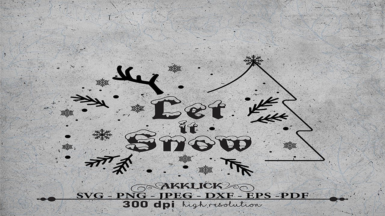 Let It Snow Svg, Christmas sign svg, Winter svg, Let it snow sign, Snow svg, Snowflakes svg