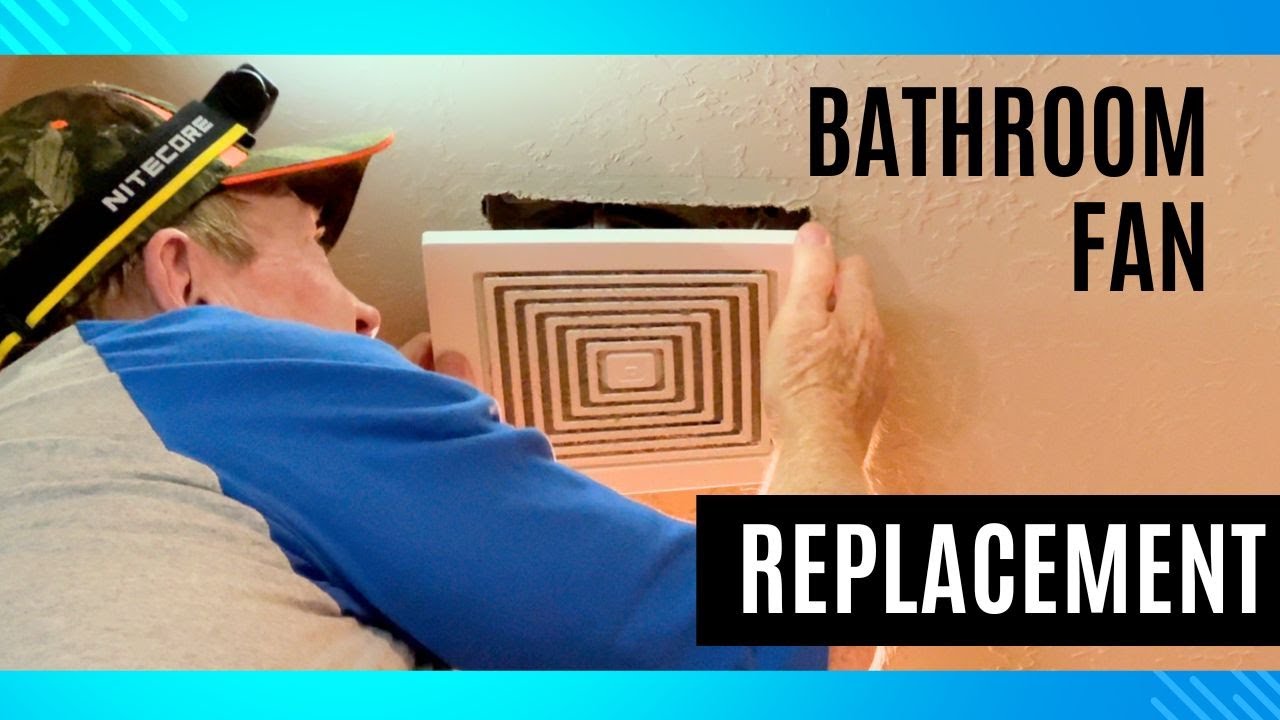 Residential bathroom vent fan replacement start to finish - YouTube
