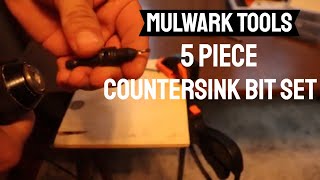MulWark Tools 5 piece adjustable countersink drill bit set