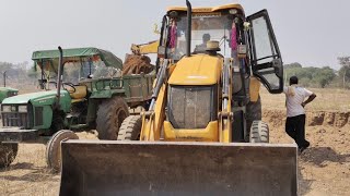 JCB 3DX Loading Sand Stone In Tractor | John Deere 5038 D And Mahindra 475 DI Tractor