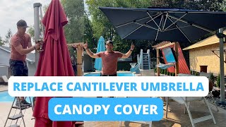 How to Replace Your Cantilever Umbrella Canopy Fabric : Purple Leaf