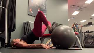Stability ball hamstring to frog curls