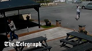 video: Watch: Drinkers dash for safety as ‘mini tornado’ hits Welsh pub