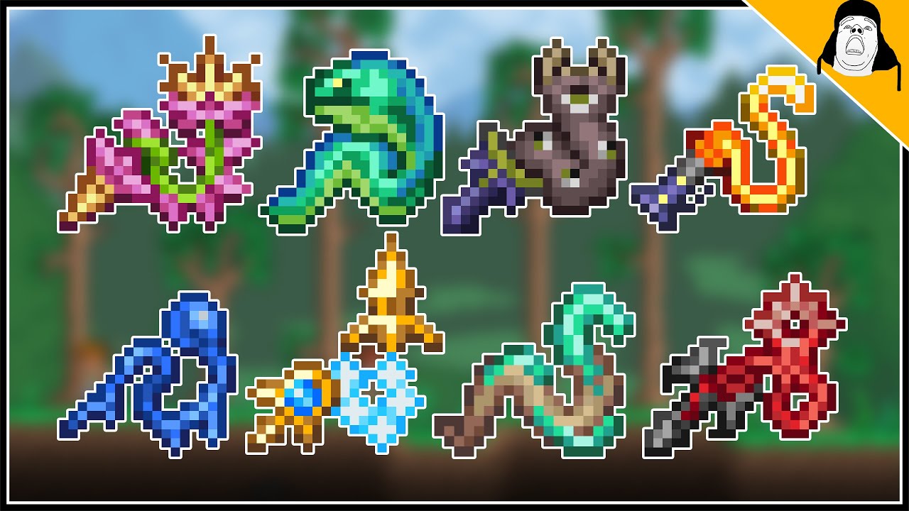 Terraria 1.4.5 - all new whips