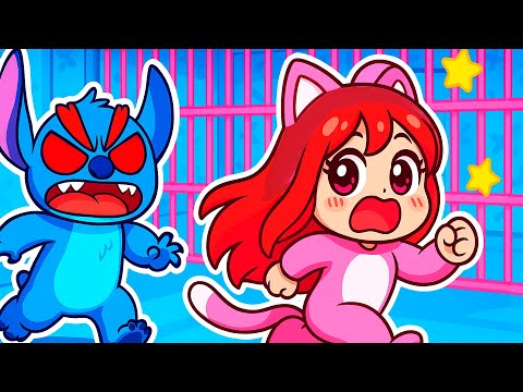 ¡ESCAPAMOS de la PRISIÓN de STITCH en Roblox! 😱💥