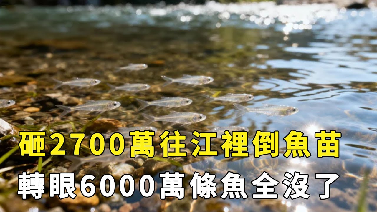 大叔砸2700萬往江裡倒魚苗，轉眼6000萬條魚全沒了！沒想到三年後竟賺回來上億元！