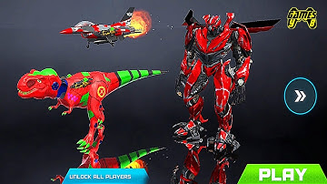 Dinosaur Raptor Robot Transform: Dino Jet Transformation Game 2021 - Android Gameplay