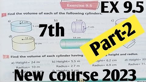 Exercise 9.5 Class 7th Math kpk and PTB new course 2023| unit 9 Surface,Area and volume  Part-2