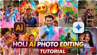 NEW Trending Holi Photo Editing 2026 | Google Gemini AI Holi Special Photo Editing | Sakib Tech screenshot 2