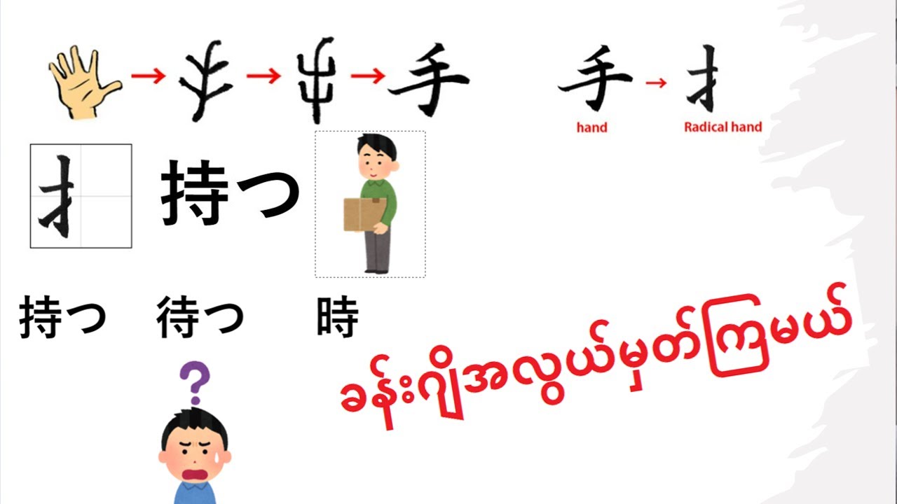 How to study Kanji easily- 10 kanji from 手 radical - YouTube