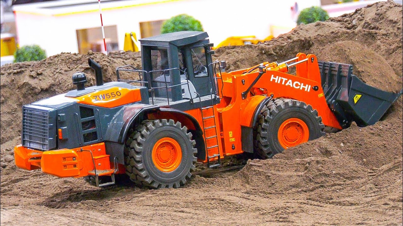 AWESOME RC TRUCKS, RC TRACTORS, RC MODEL WHEEL LOADER HITACHI HYDRAULIC