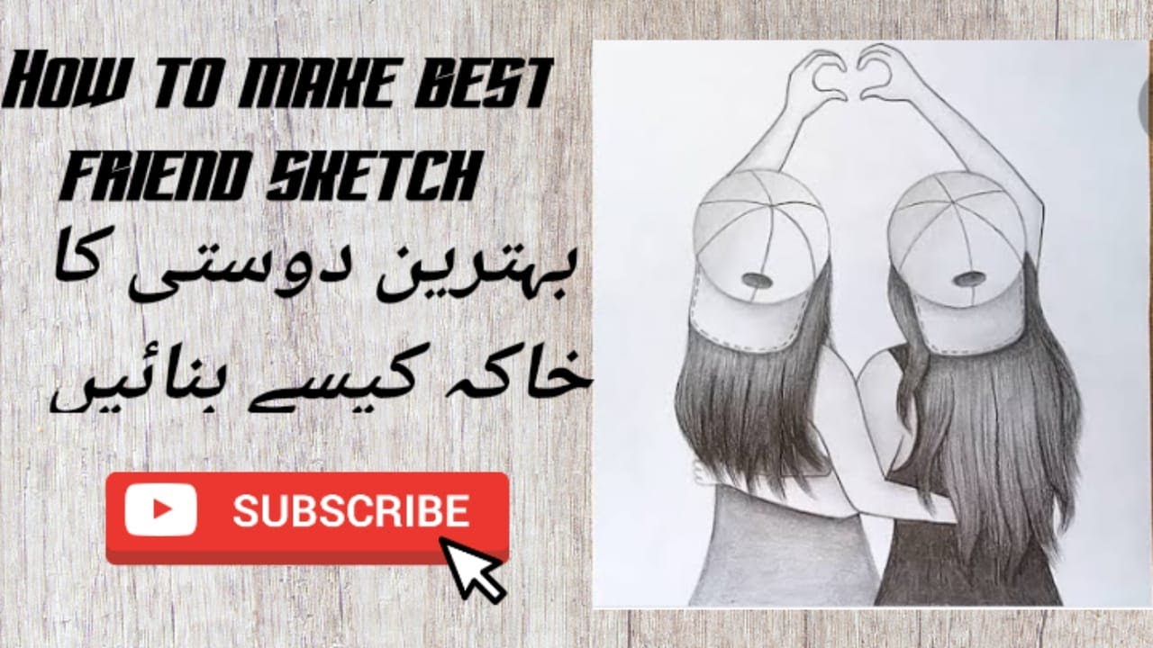 How to draw best friend drawing/Easy drawing pencil sketch/step by step ...