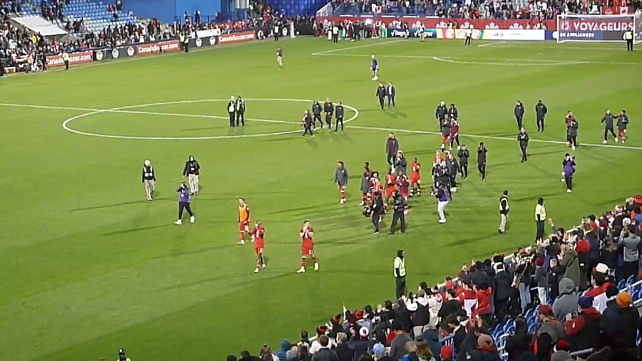 Canada soccer players salute their fans in Montreal following 1-0 loss to Australia in FIFA friendly