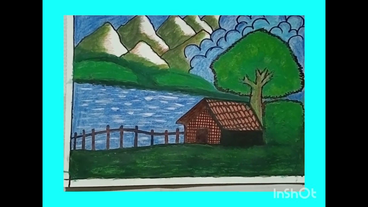 Morning mountain or river bank