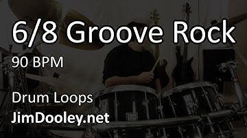 [20 Minute Beat] 6/8 Groove Rock 90 BPM