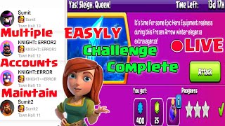 YAS! Sleigh Queen! Challenge Easily complete in Multiple accounts,Target 4k WATCHTIME #clashofclans screenshot 5