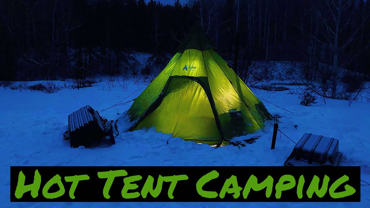 Hot Tent Camping in Snow YouTube
