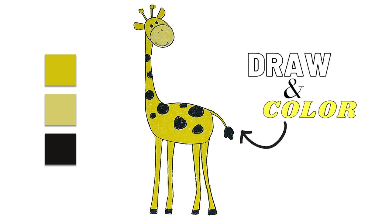 Learn How to Draw and Color Giraffe Drawing and Coloring video for