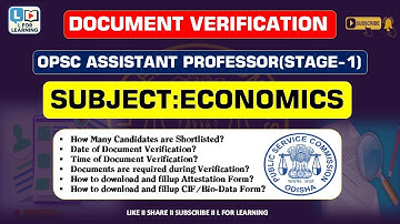 Notice Out for the Document Verification for Economics II OPSC II Subscribe II Share II Like II