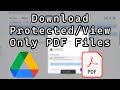 How to Download Protected/ View Only PDF Files From Google Drive