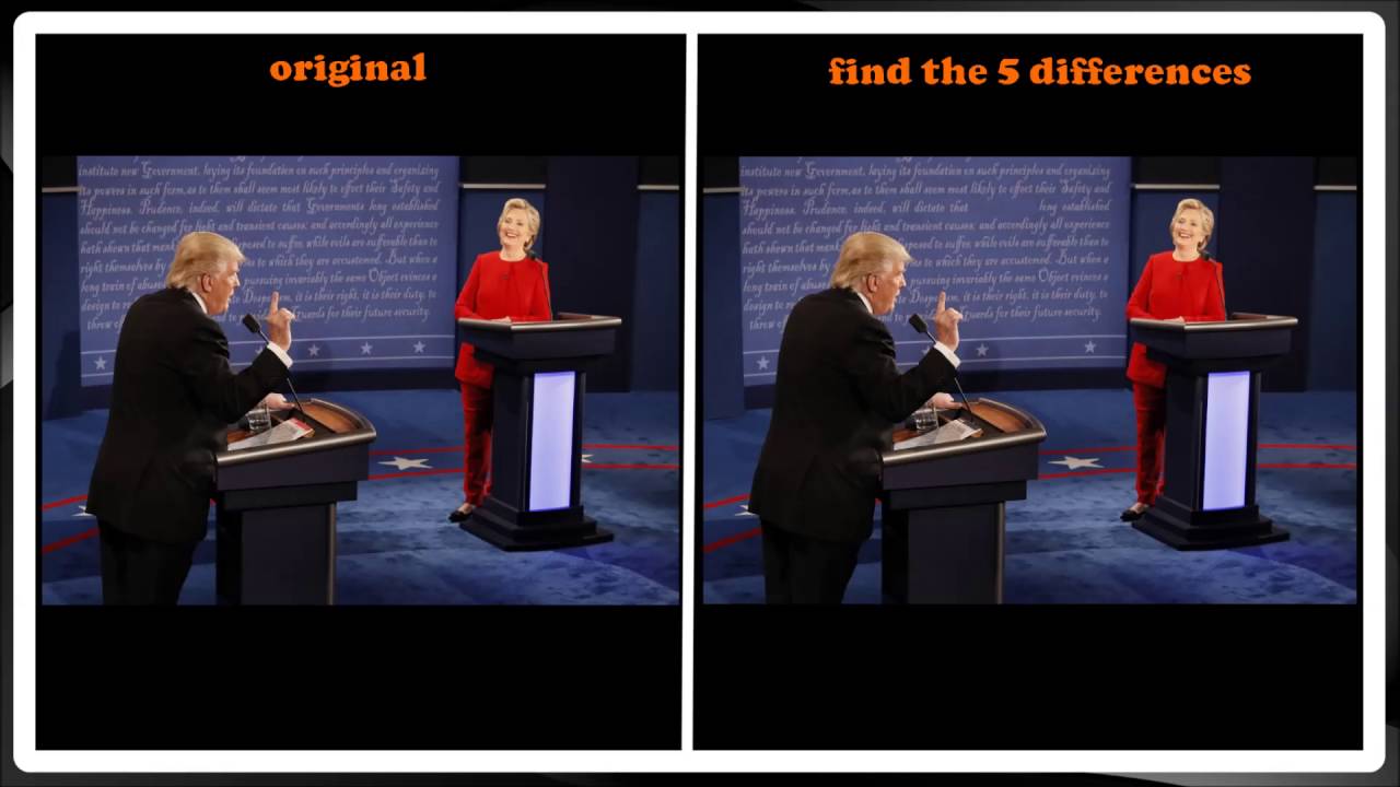 Find the Differences - Hillary Clinton vs Donald Trump (debate) - GAME ...