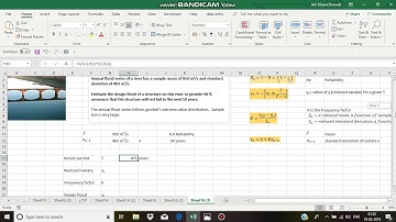 Design flood for safety of a structure using Gumbel