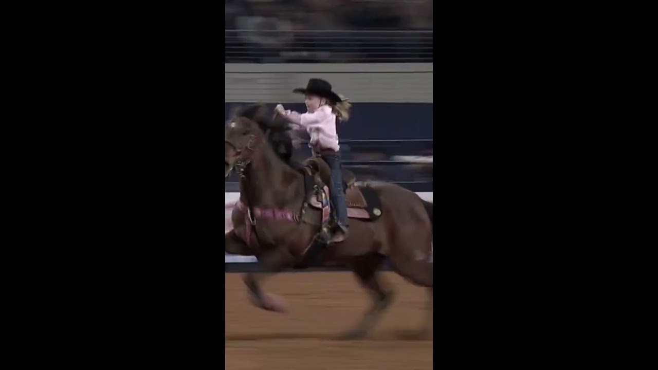 Barrel Racer At 7 Years Old Competes With The Pros 