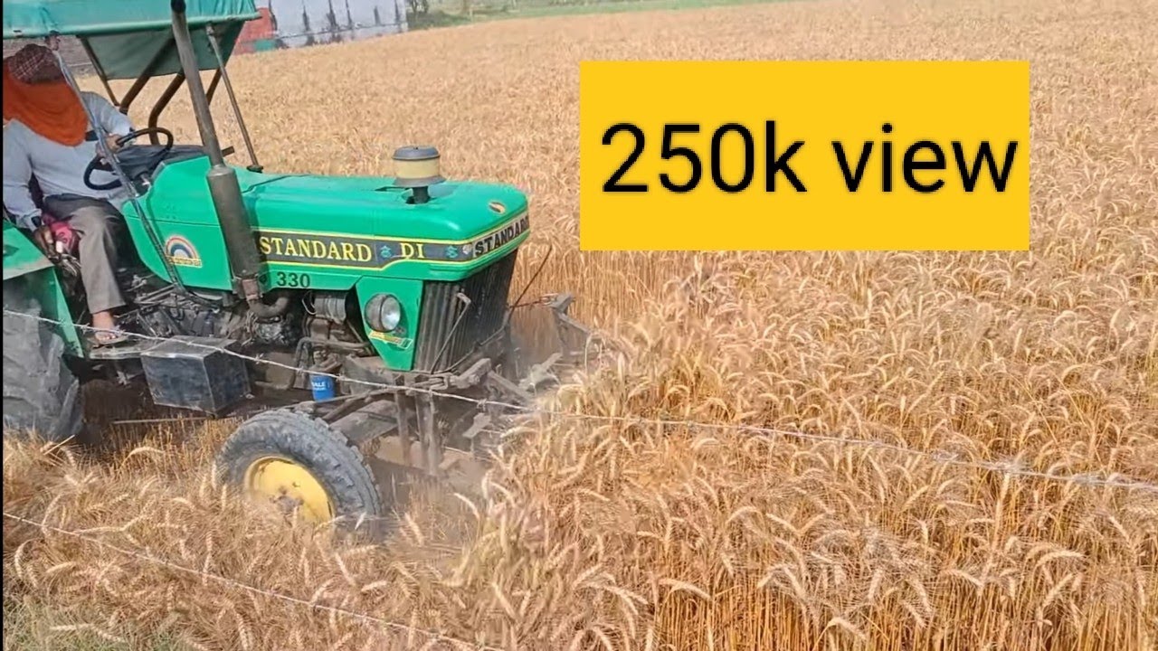 standard di tractor 🚜 with गेहूं काटने की मशीन wheat agriculture 