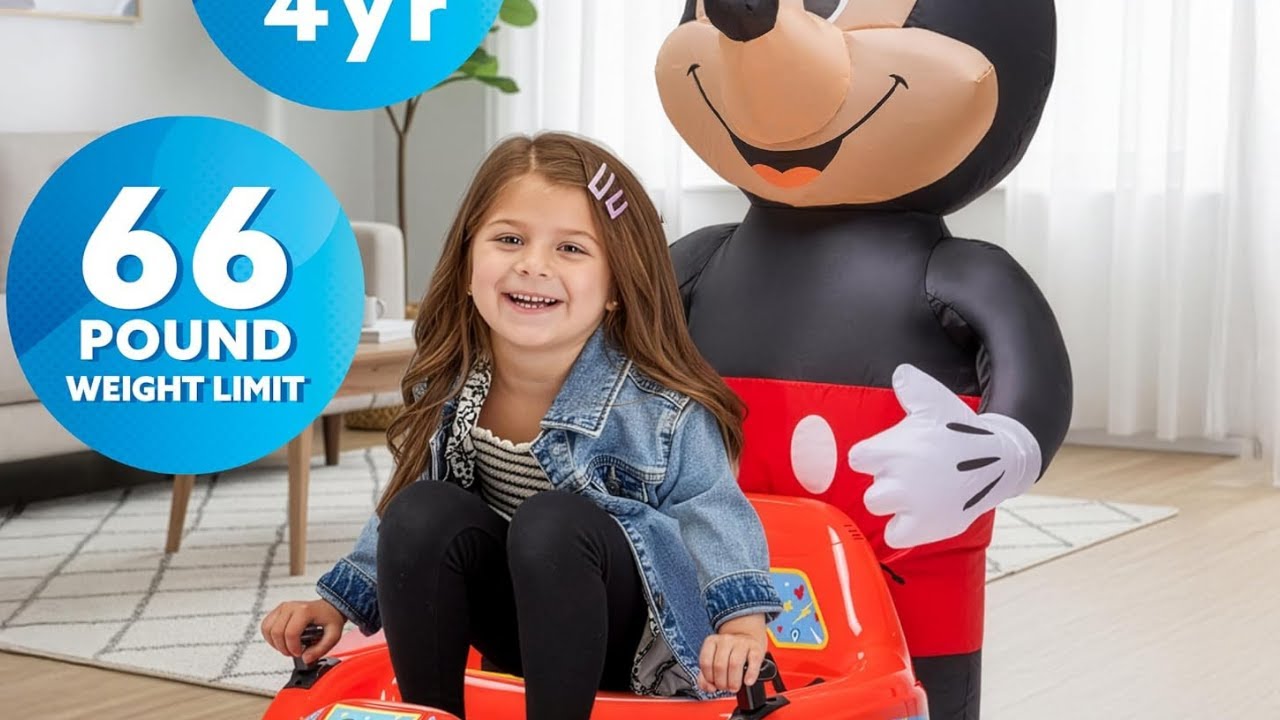 Mickey Mouse Toddler Bumper Car 🐭 | 360° Spins & Remote Control