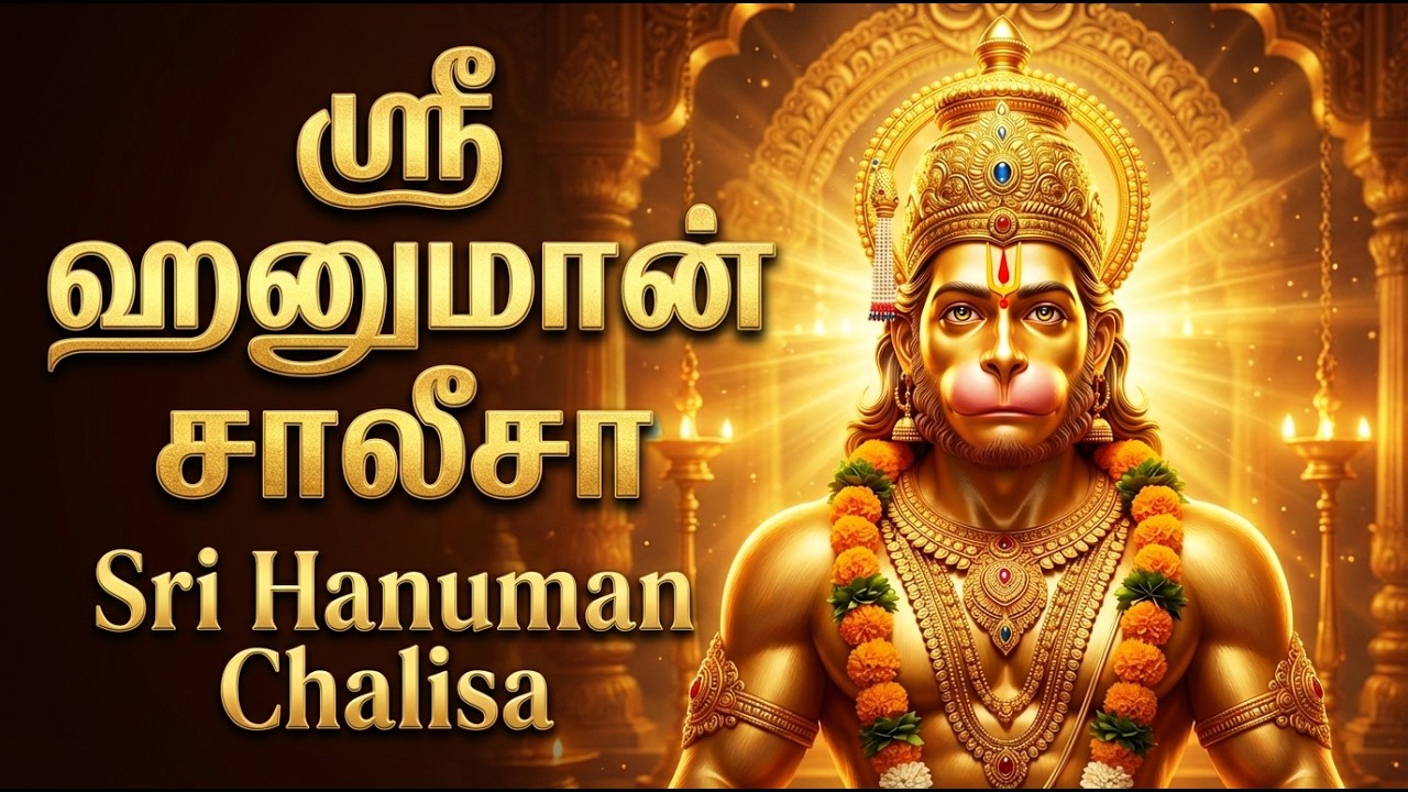 Powerful Hanuman Chalisa Tamil WIth Lyrics | Hanuman Bhakti Songs | ANJANEYAR BAKTHI PADALGAL
