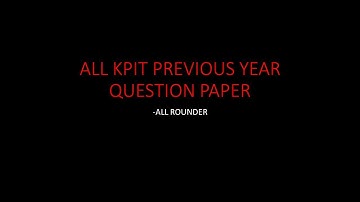 ALL KPIT IMP QUESTIONS SOLUTIONS