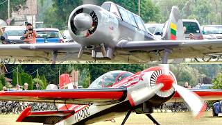 YAKOVLEV YAK-52 and YAK-54 Soviet Oldtimers in Action at Guenzburg Airfield!
