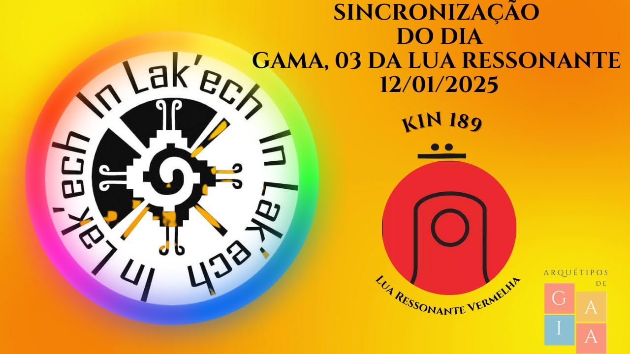 Sincronização Gama, NS1.37.07.03 (DG: 12/01/25)⁉️Kin do dia: 189 - Lua ...