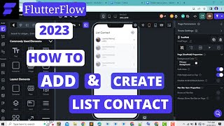 Flutterflow - How To Create & Add List Contact In Flutterflow New 2023 Flutterflow - How To Create & Add List Contact In Flutterflow New 2023
